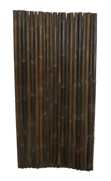 Product image 1 of the product “Bamboo fence Malang, Wulung (brown-black) with flexible stainless steel. Diameter 3-5cm 100x200 cm Height. ”